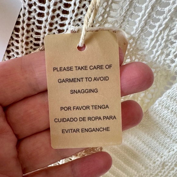 Hem & Thread Ivory Crocheted Cardigan Size L NWT - Picture 8 of 11